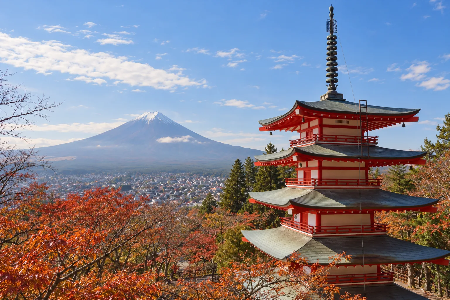 Chureito Pagoda with Mount Fuji beyond